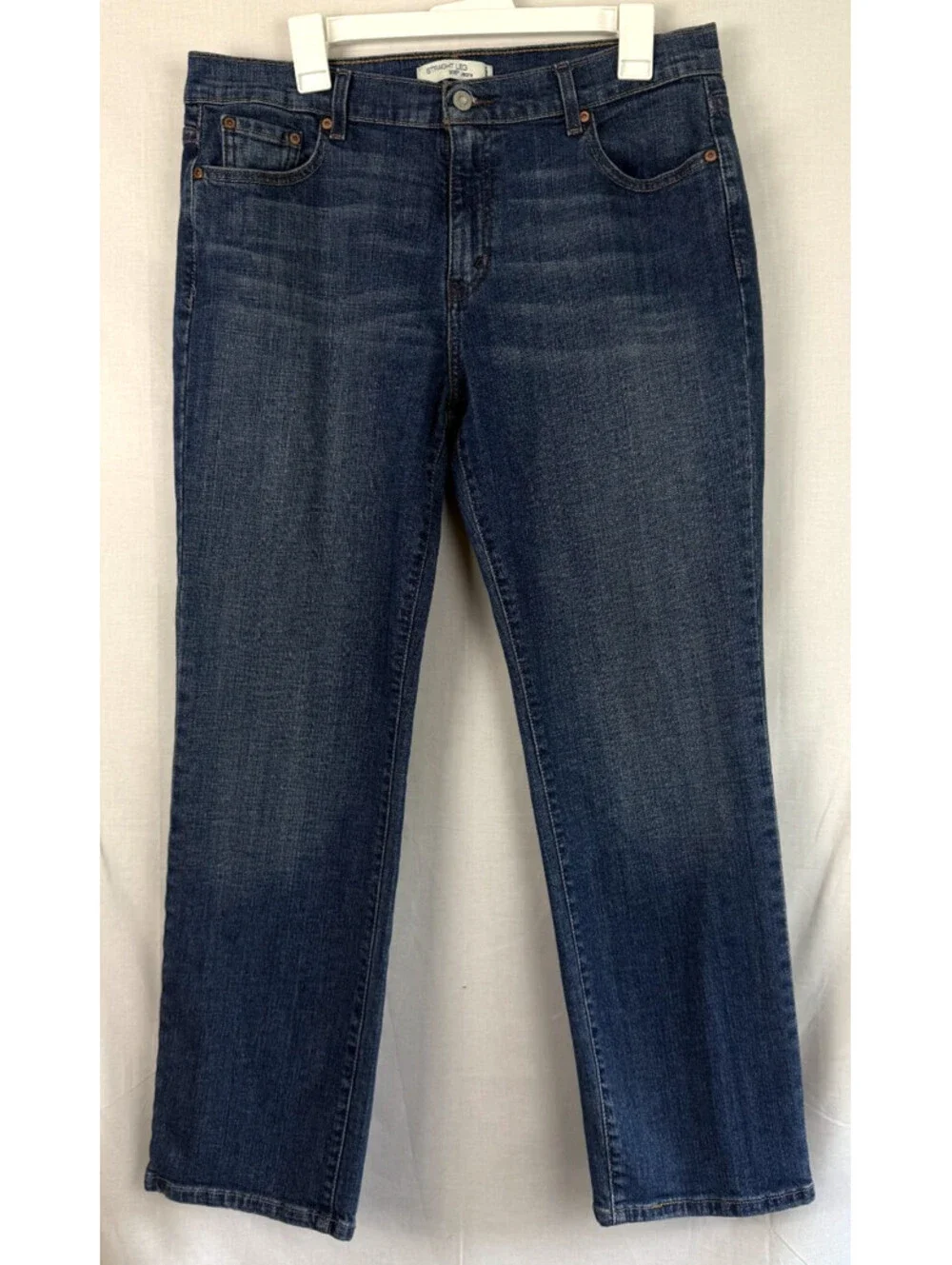 Levis 505 Womens Jeans Straight Leg Size 14 S Short Blue